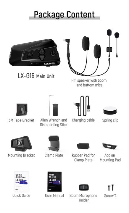 G16 Bluetooth Helmet Intercom (Authorised Product)